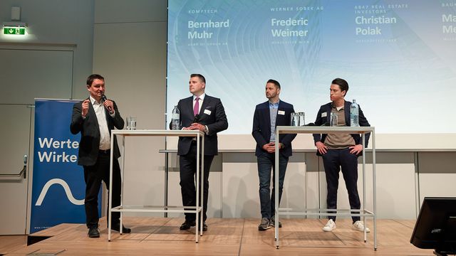 Markus Meissner, Projektkoordinator, Baukarussell, Christian Polak, Geschäftsführer, 6B47 Real Estate Investors, Bernhard Muhr, Head of Group HR & Administration, Komptech, Frederic Waimer, Büroleiter Wien, Werner Sobek AG