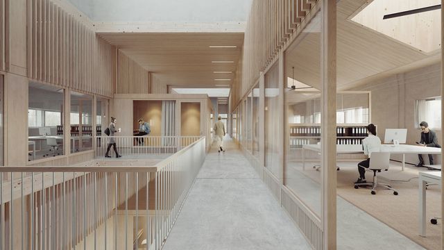 Innenansicht Büroflächen Gangbereich | © VERBUND/Florian Nagler Architekten GmbH