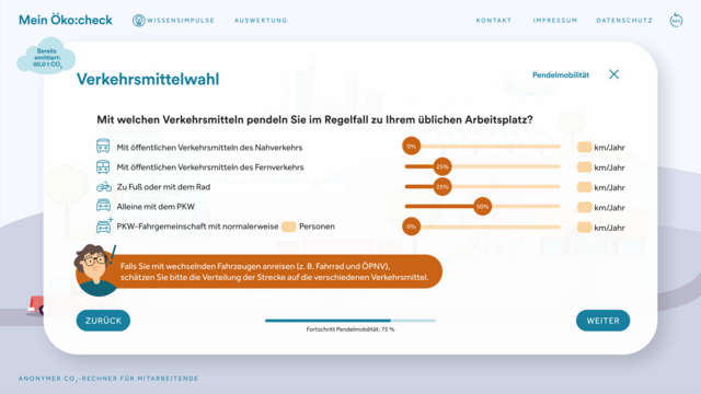 Im Bereich Pendelmobilität sind Informationen zur Verkehrsmittelwahl natürlich essenziell. © M.O.O.CON in der Erstanwendung der Stadtverwaltung der Stadt Leipzig