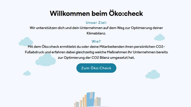 Startbildschirm der Öko:check Anwendung © M.O.O.CON