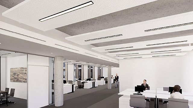 Erster Einblick in die neuen, offenen Büros. © ATP architekten ingenieure