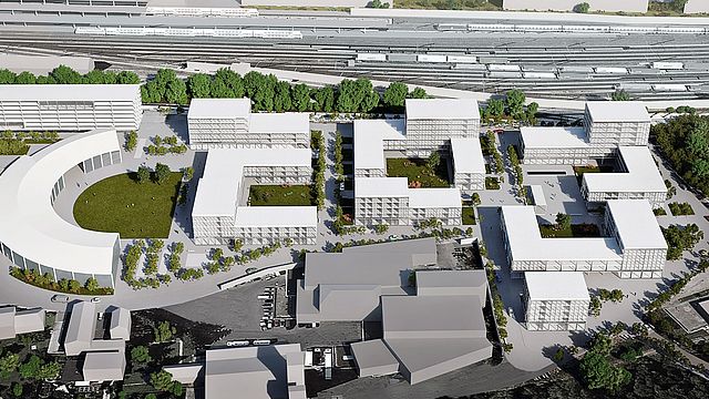 So wird es einmal aussehen, das Lebens- und Arbeitsquartier Amstetten. © Quartier A