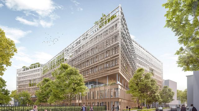 Das Siegerprojekt mit seinen begrünten Stadtterrassen und reichlich natürlicher Belichtung. © ZOOM visual architecture | Burtscher Durig ZT GmbH