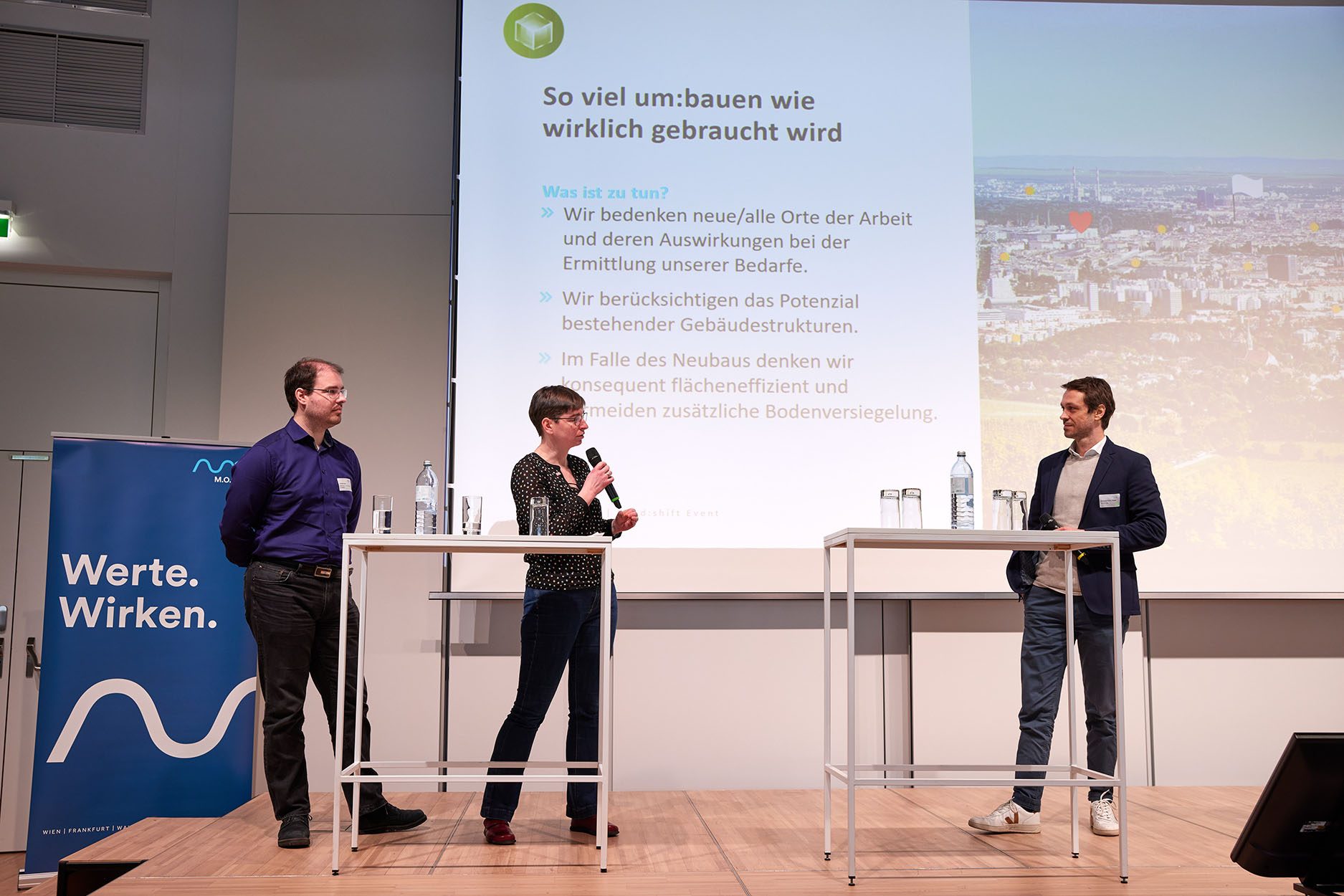 Christian Sustr, FCP, Verena Macho, FCP KliNa-Initiative und Christoph Müller-Thiede, M.O.O.CON
